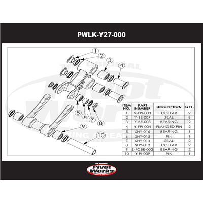 Linkage Rebuild Kit ad. Yamaha YZ 125-250/WR-YZ 250 F 02-04/426 YZF-WRF 02/450 Y