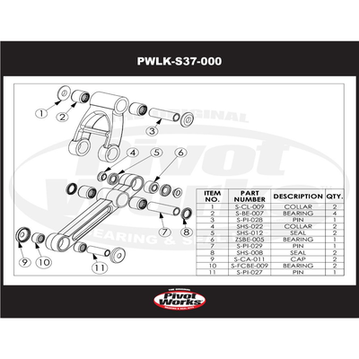 Kit repar.bieletas ad. Suzuki RM 80 90-01/85 02-04