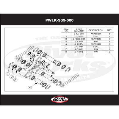 Kit repar.bieletas ad.Kawasaki  KLX 400 03/SUZUKI DRZ 400 00-16