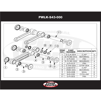 Linkage Rebuild Kit ad. Suzuki  RMX 250 1989-1990
