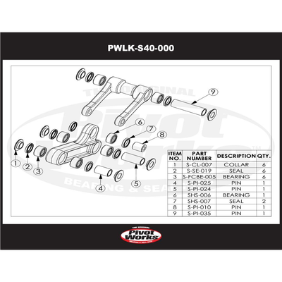 Linkage Rebuild Kit ad. Kawasaki KFX 400 03-06-DVX 04-08/Suzuki LTZ 400 03-09