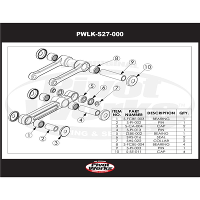 Kit repar.bieletas ad.Suzuki  RM 125 1992
