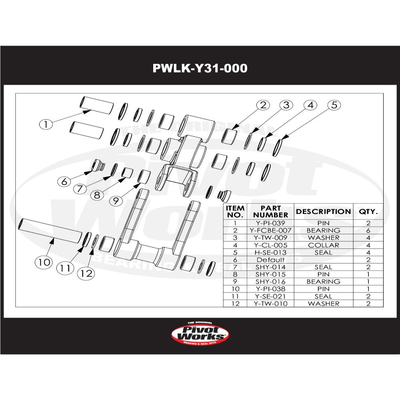 Kit repar.bieletas ad.Yamaha YZ 125-250 06-19/WR 250 F 06/WR 450 F 06,09-11